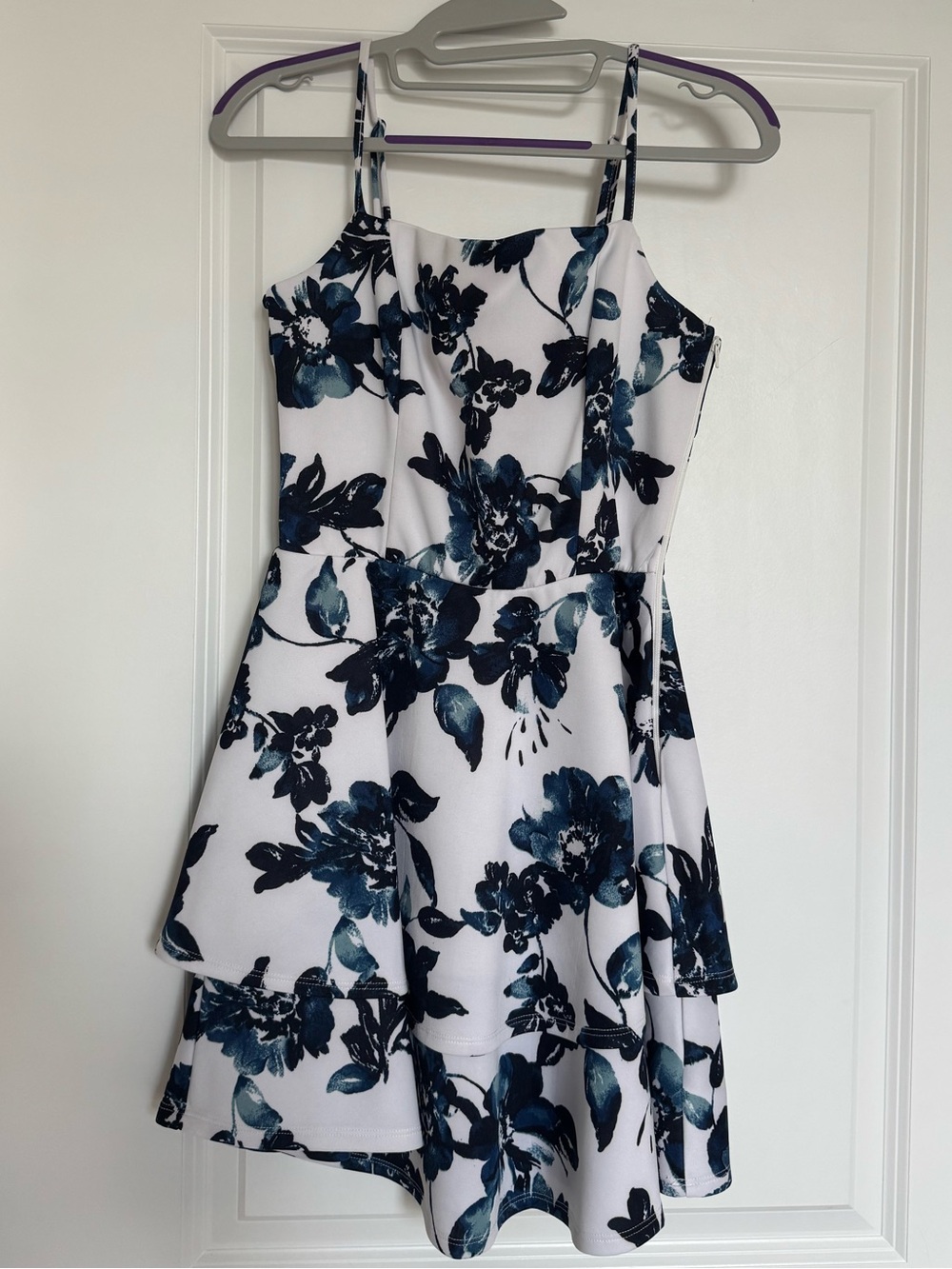 Trixxi Floral Mini Dress with Navy Floral Print